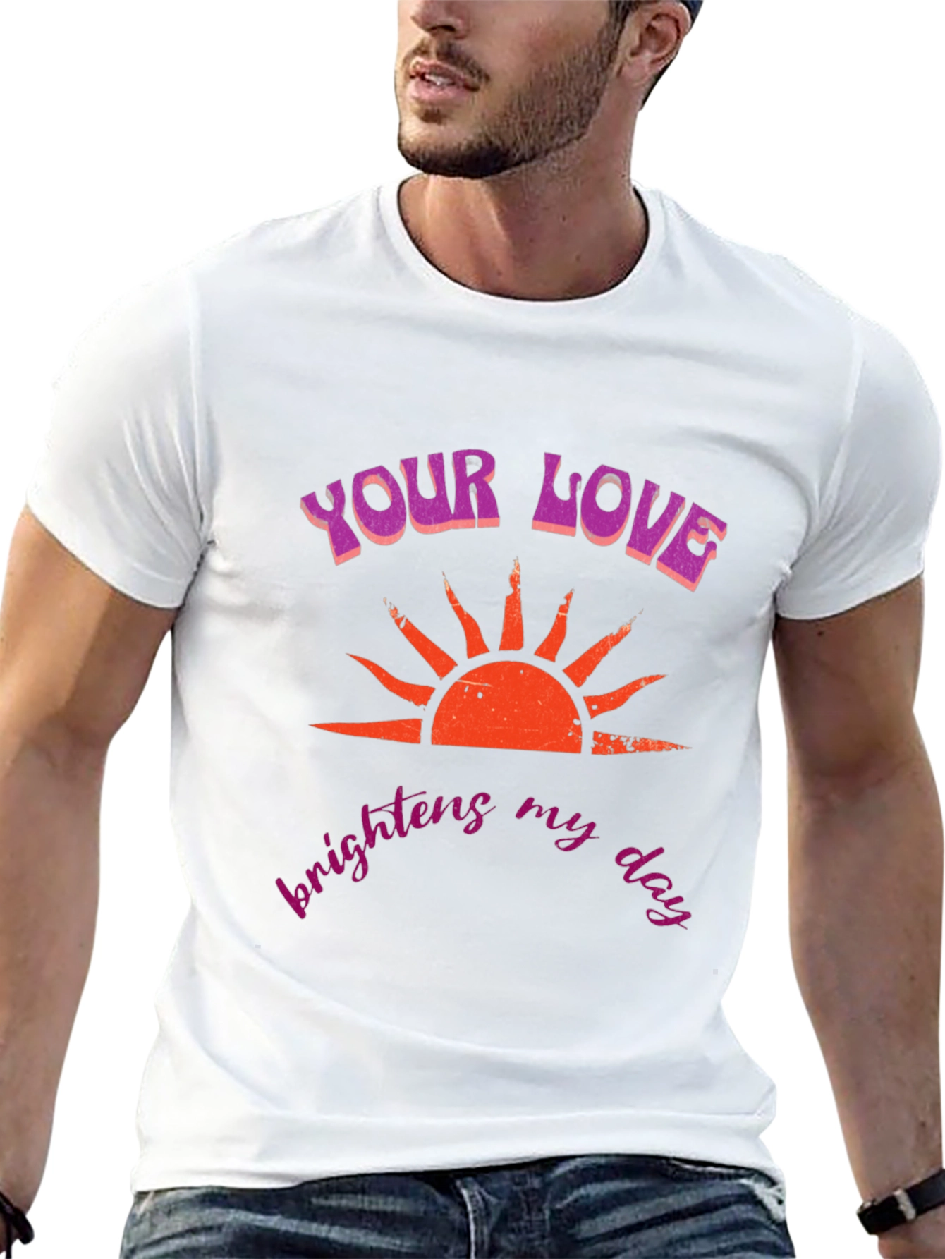 Your Love Brightens My Day Black T-Shirt