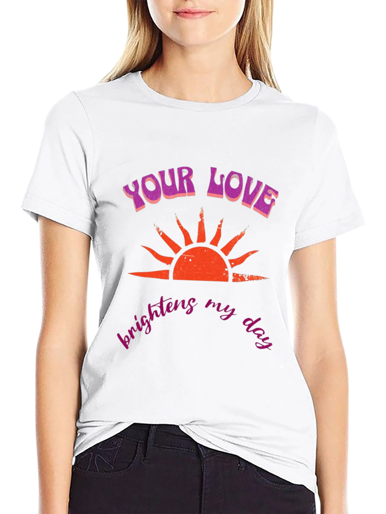 Your Love Brightens My Day Black T-Shirt