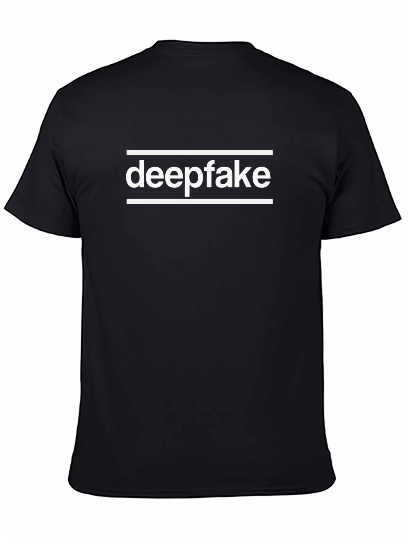 Deepfake Graphic Tee - Modern Black T-Shirt