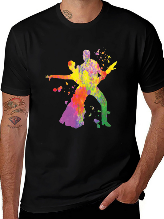 Vibrant Watercolor Dance Silhouette Tee