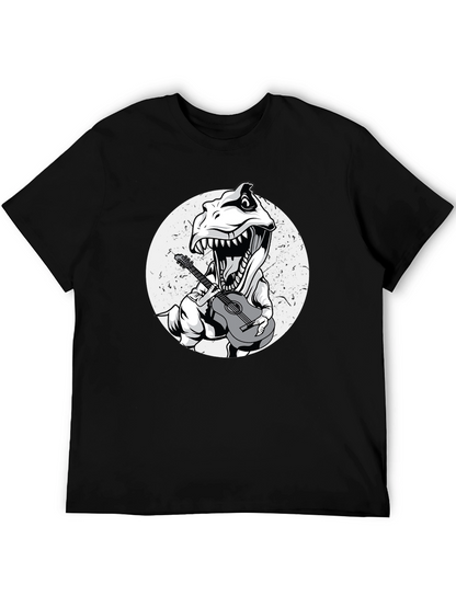 Dino Guitarist Graphic Tee - Black T-Shirt