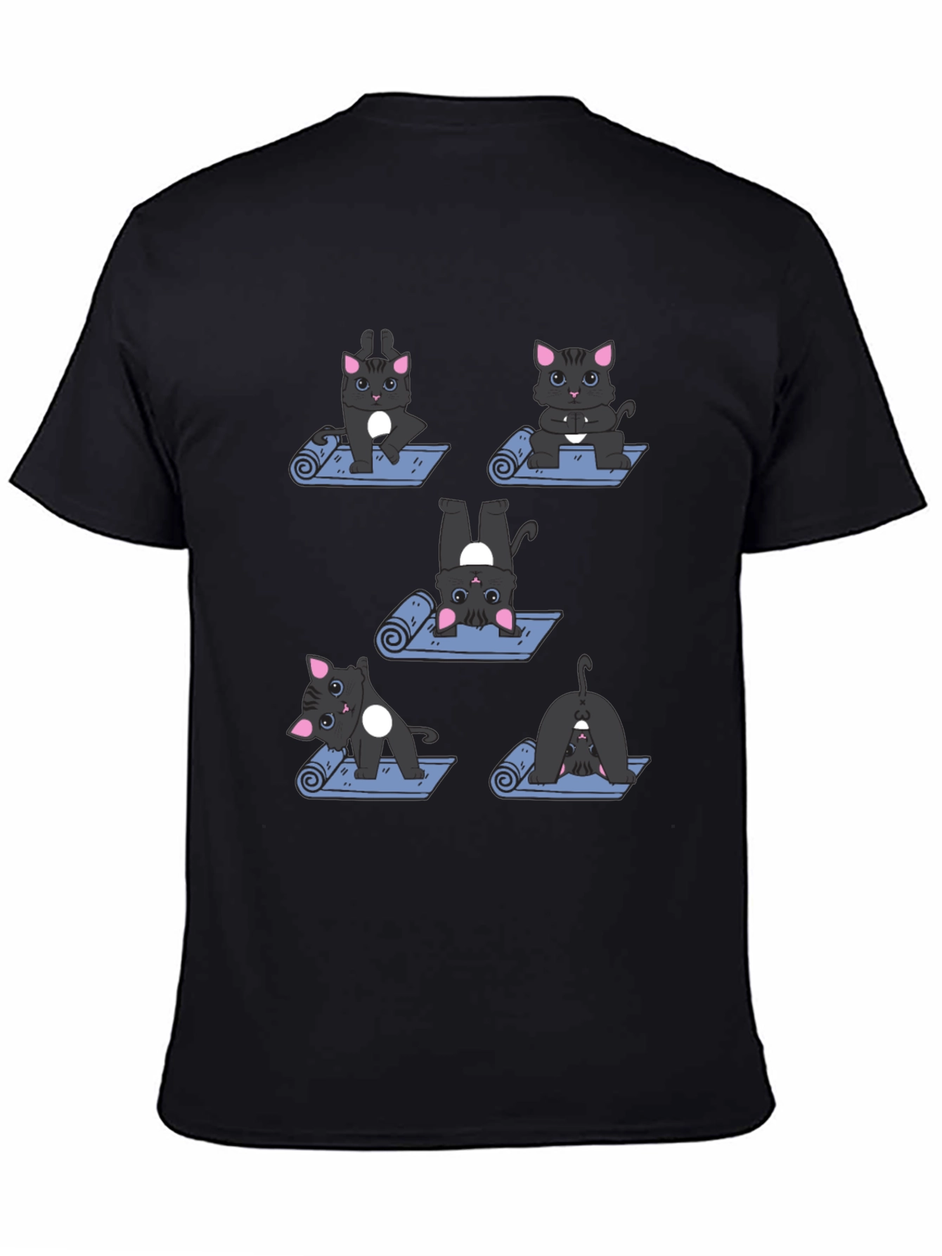 Yoga Cat T-Shirt - Black Cotton Tee