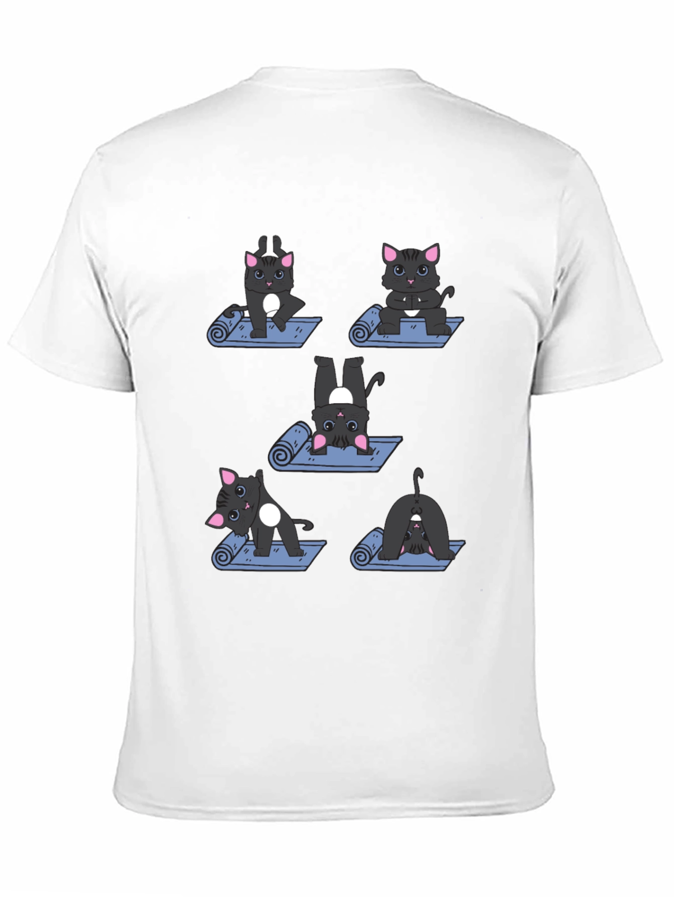 Yoga Cat T-Shirt - Black Cotton Tee