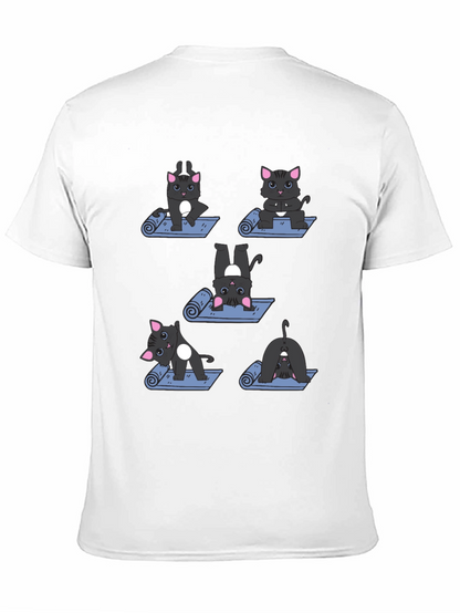 Yoga Cat T-Shirt - Black Cotton Tee