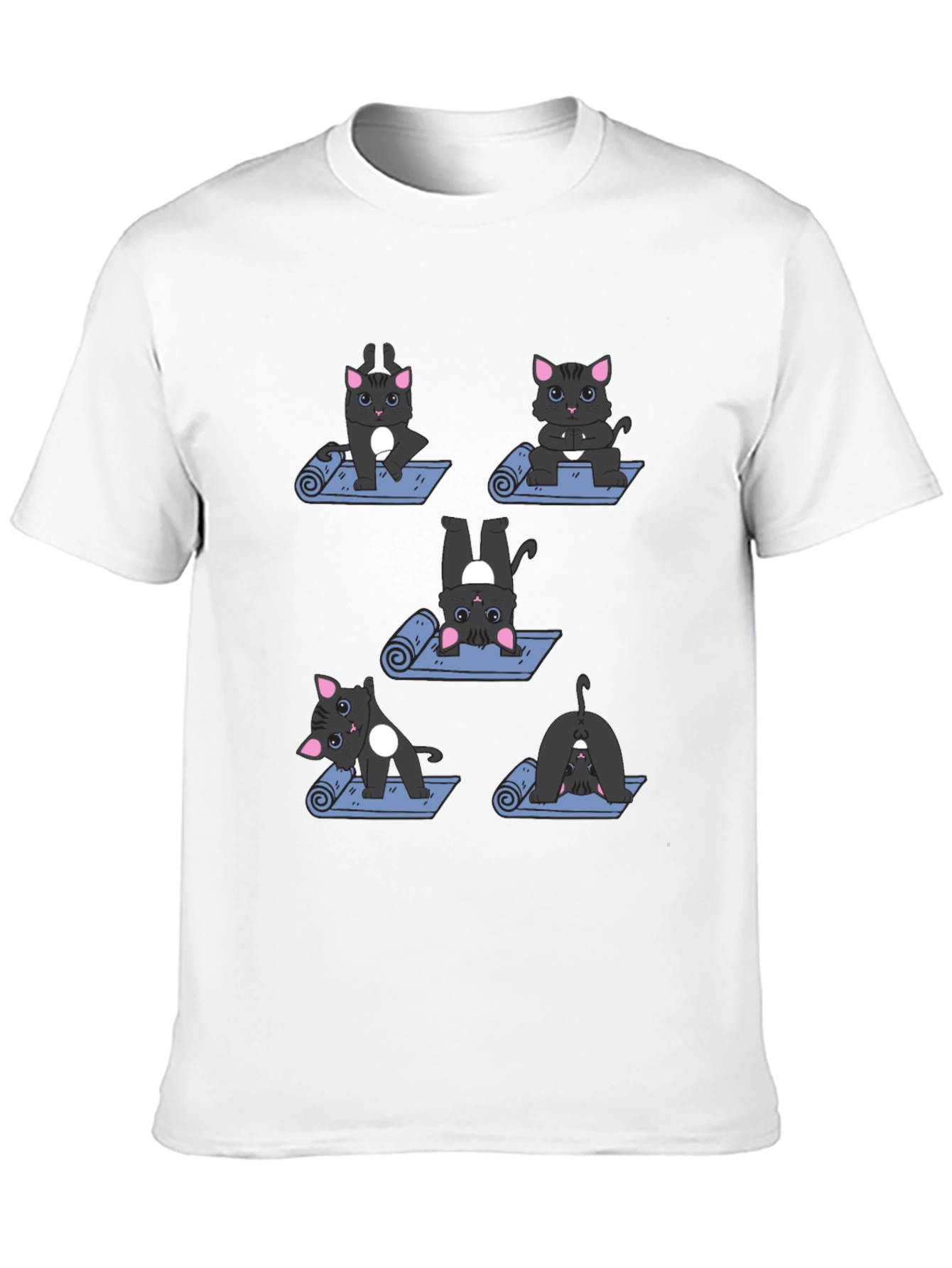 Yoga Cat T-Shirt - Black Cotton Tee