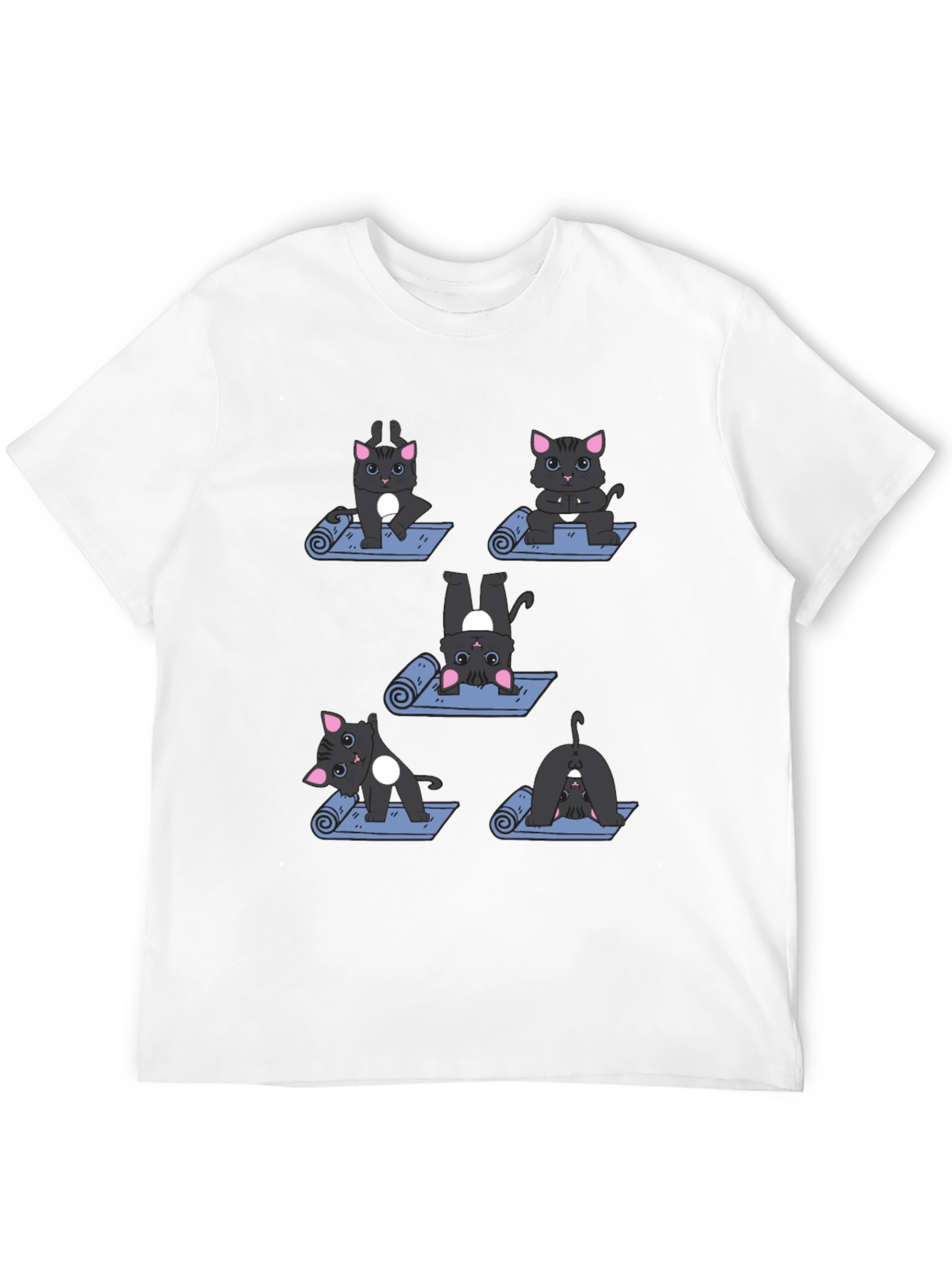 Yoga Cat T-Shirt - Black Cotton Tee