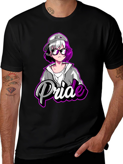 Pride Anime T-Shirt - Black Cotton Blend