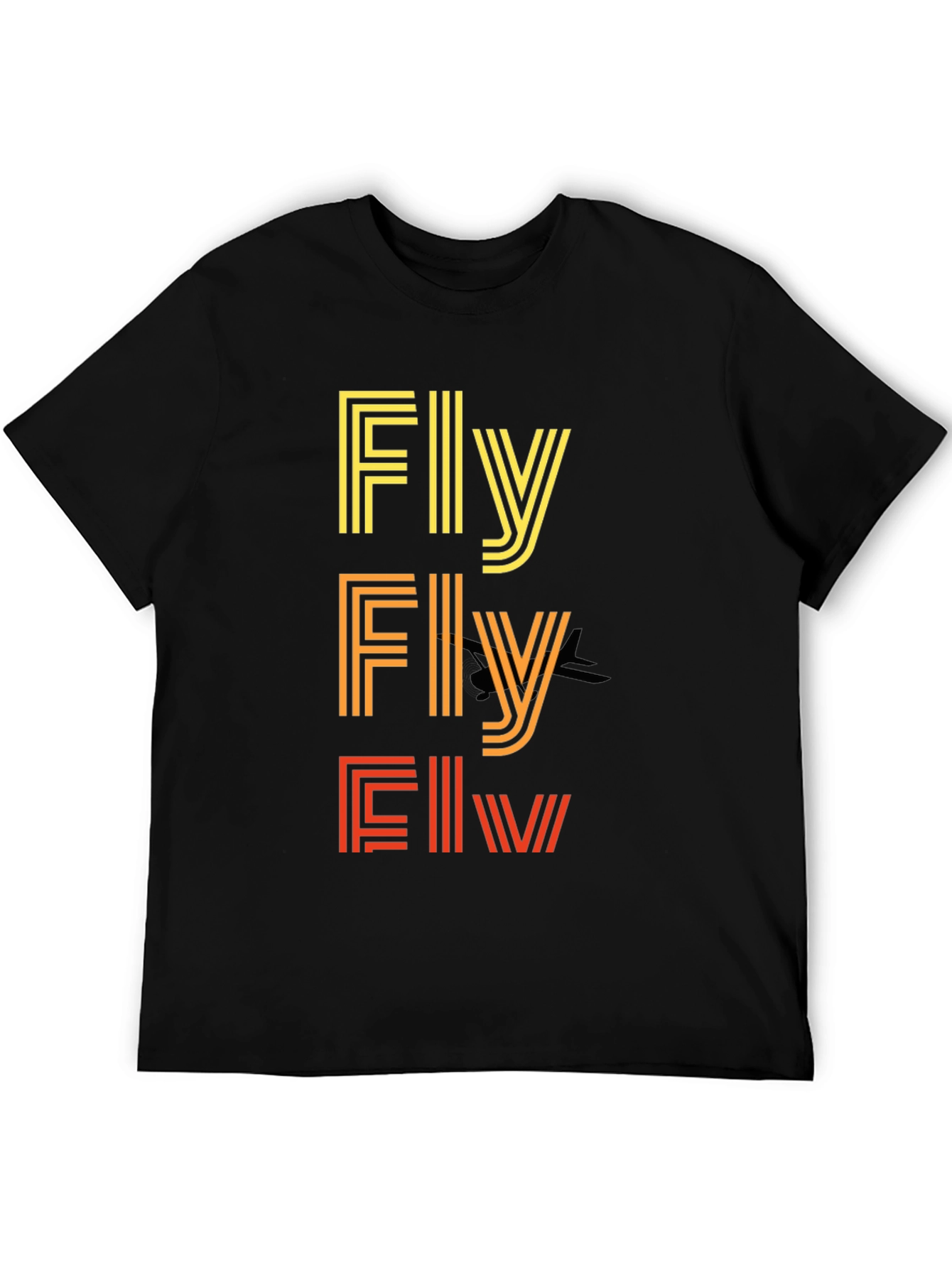 Retro Striped Fly Graphic T-Shirt