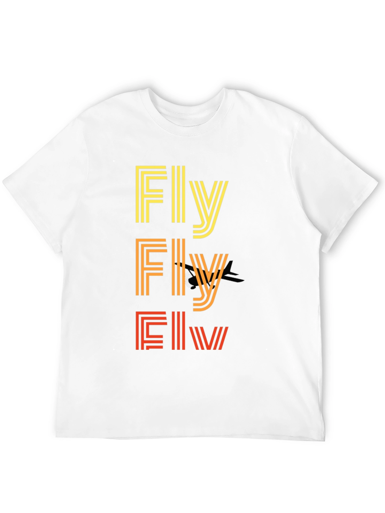Retro Striped Fly Graphic T-Shirt