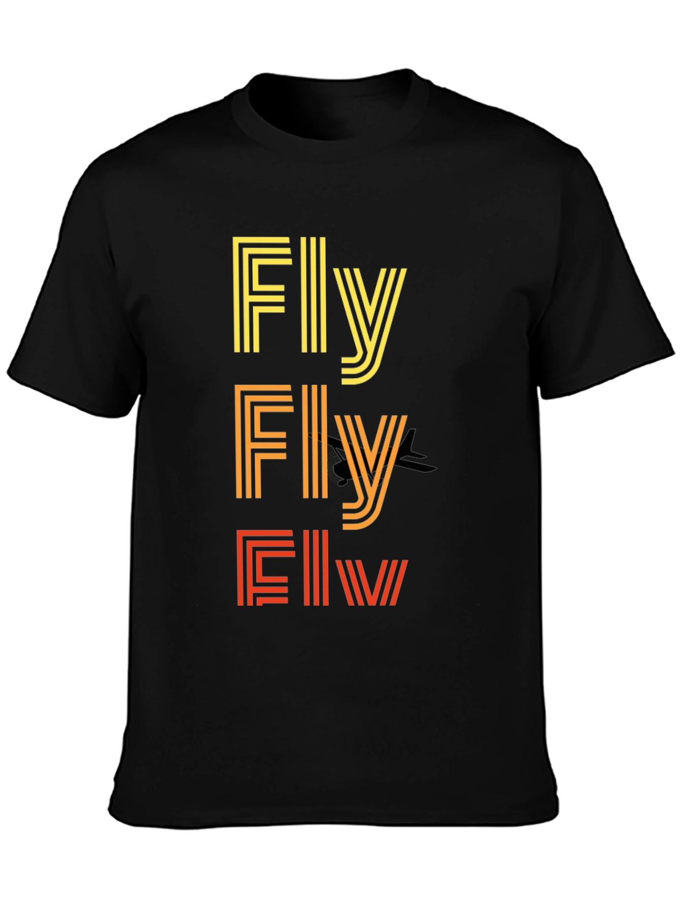 Retro Striped Fly Graphic T-Shirt