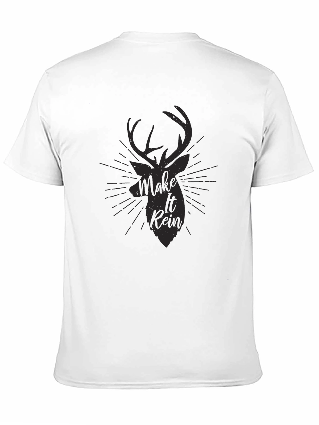 Mens Black Make It Rein Deer Graphic Tee