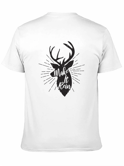 Mens Black Make It Rein Deer Graphic Tee
