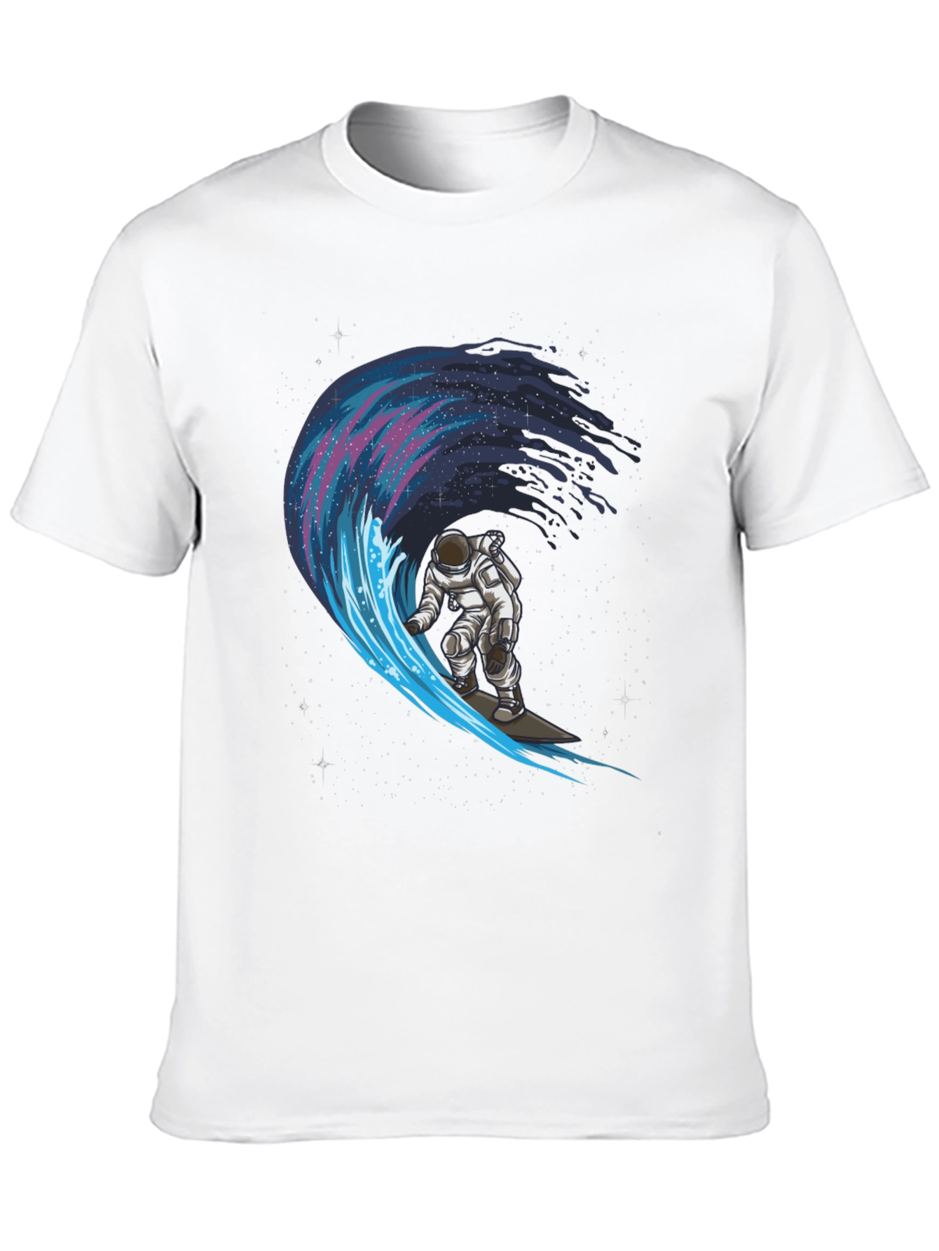 Astronaut Surfing Galaxy Wave Graphic Tee