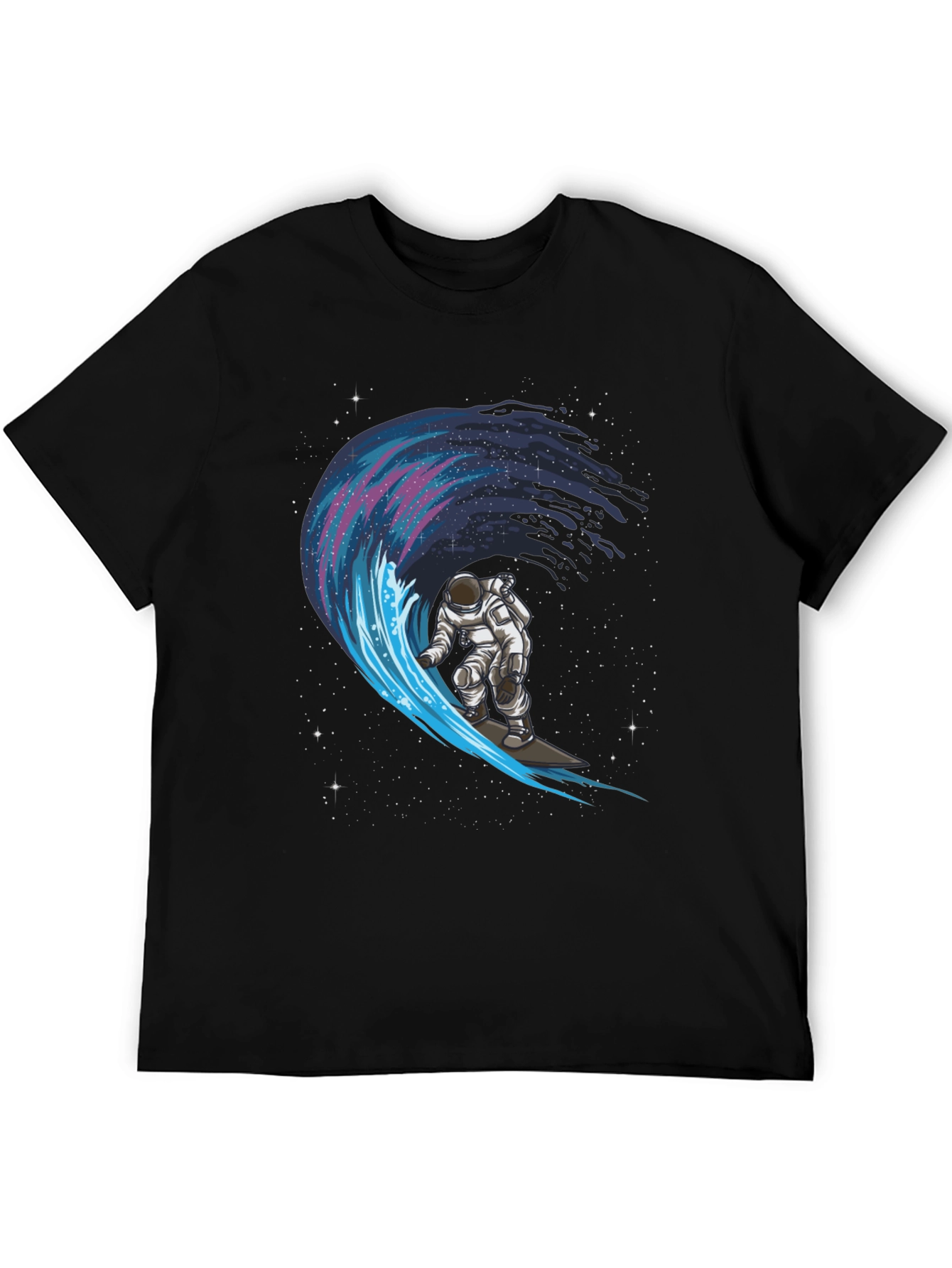 Astronaut Surfing Galaxy Wave Graphic Tee