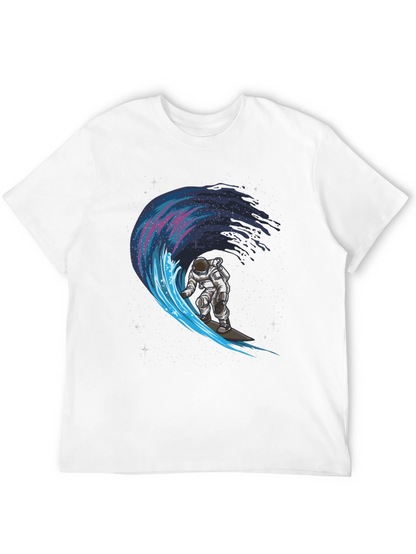 Astronaut Surfing Galaxy Wave Graphic Tee