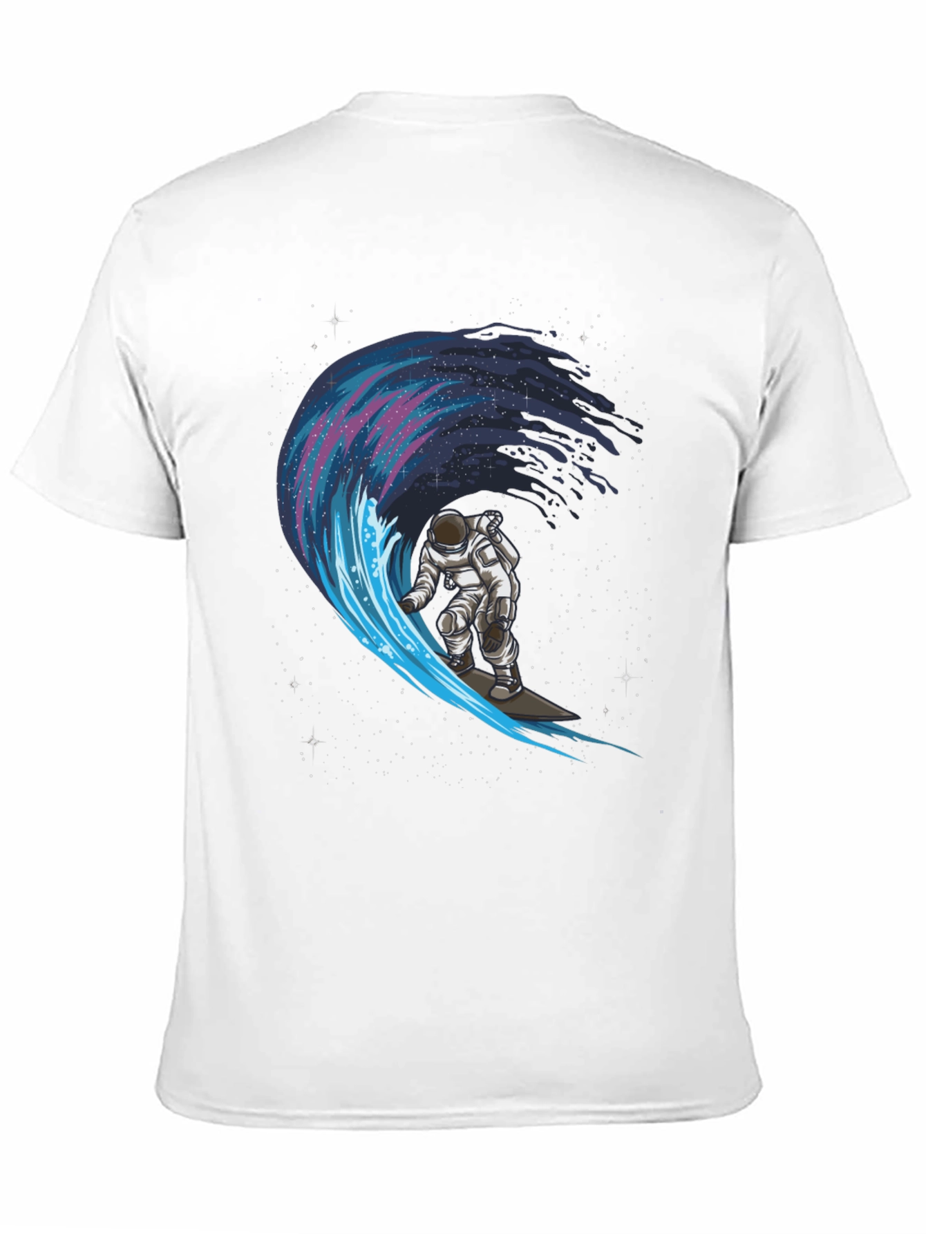 Astronaut Surfing Galaxy Wave Graphic Tee