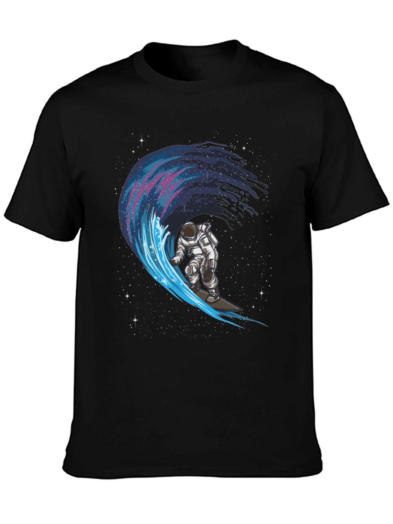 Astronaut Surfing Galaxy Wave Graphic Tee