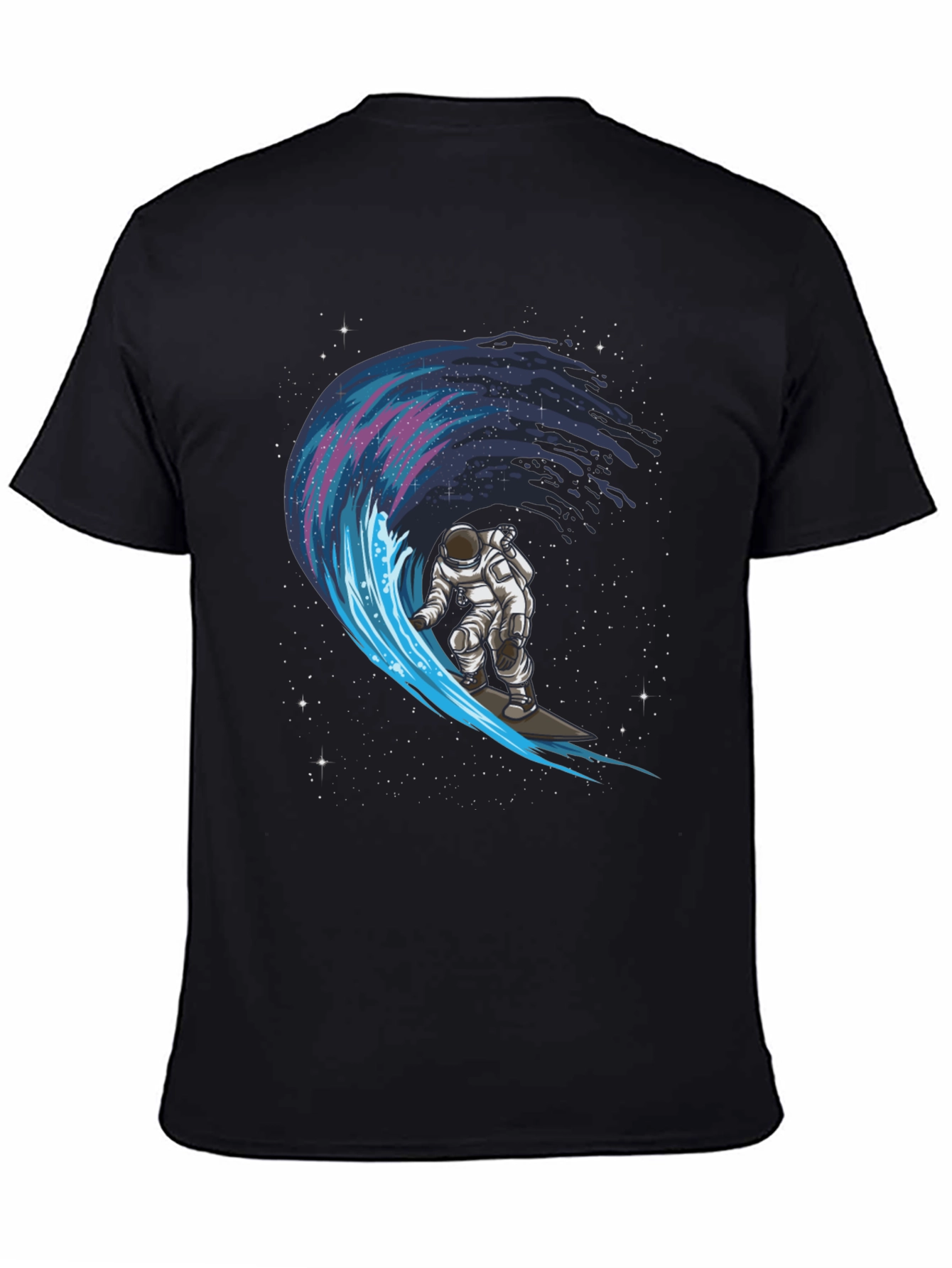 Astronaut Surfing Galaxy Wave Graphic Tee