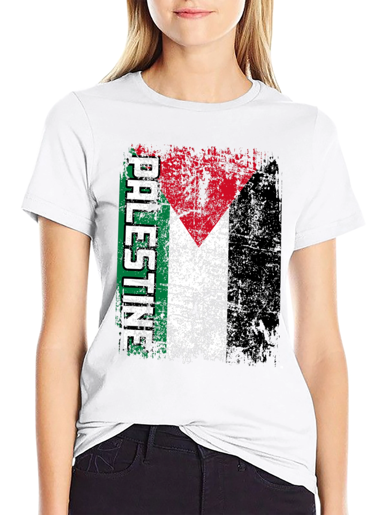 Palestine Flag T-Shirt - Distressed Graphic Tee