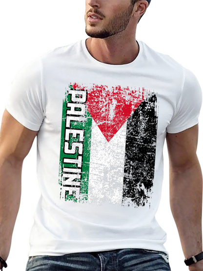 Palestine Flag T-Shirt - Distressed Graphic Tee