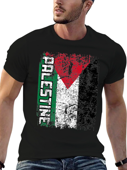 Palestine Flag T-Shirt - Distressed Graphic Tee