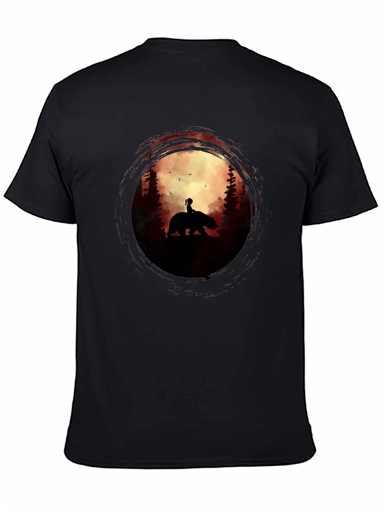 Silhouette Bear Ride Graphic Tee - Dark