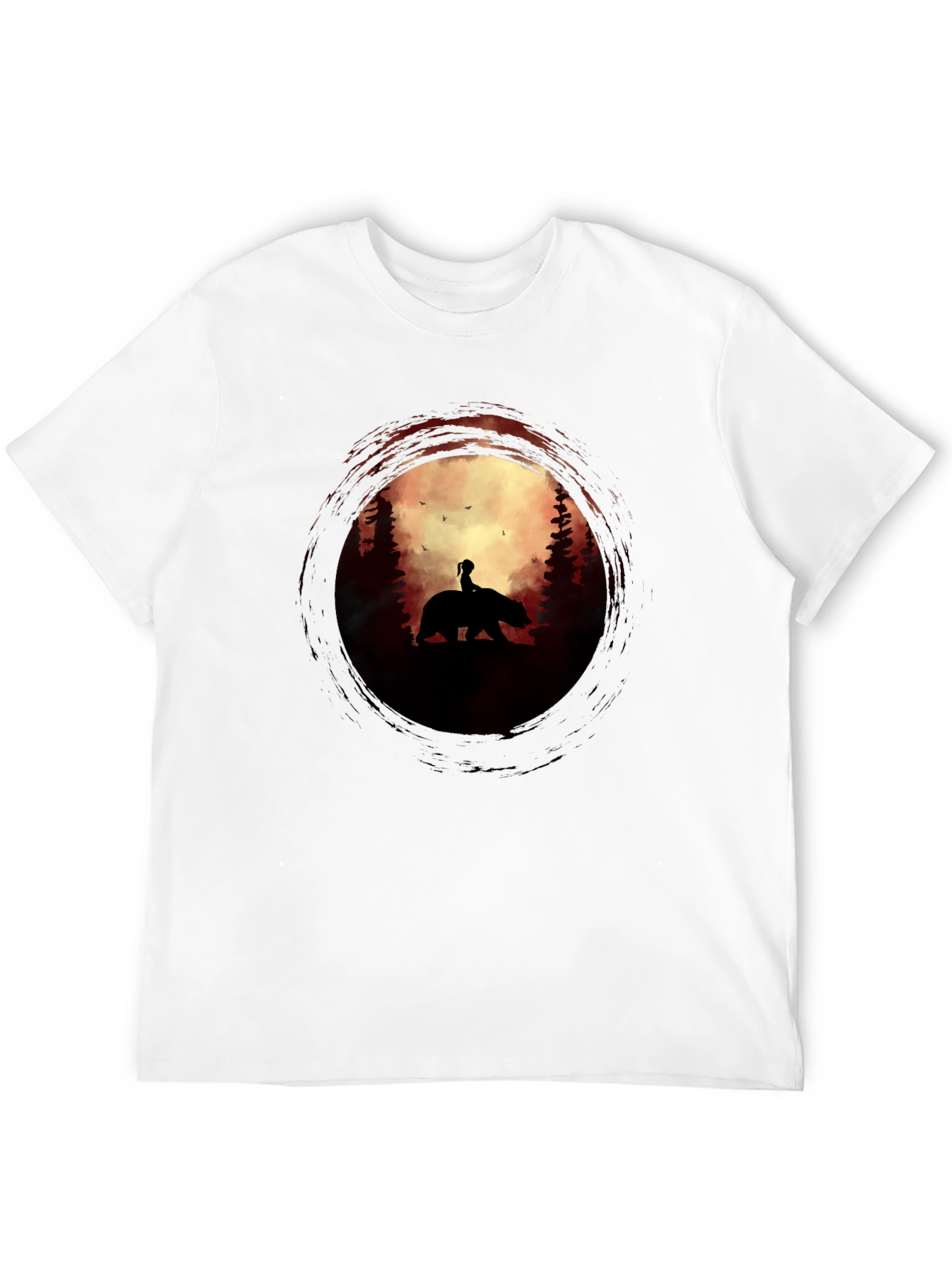 Silhouette Bear Ride Graphic Tee - Dark