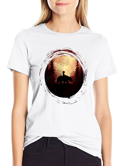Silhouette Bear Ride Graphic Tee - Dark