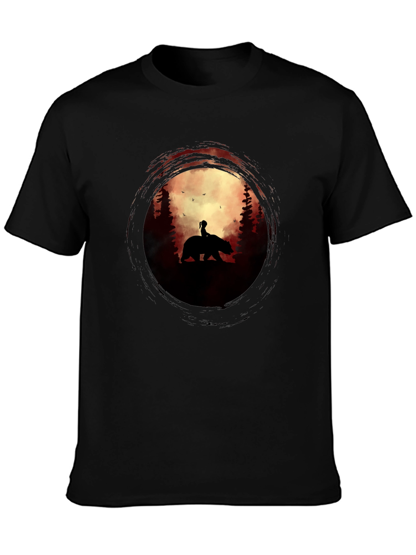 Silhouette Bear Ride Graphic Tee - Dark