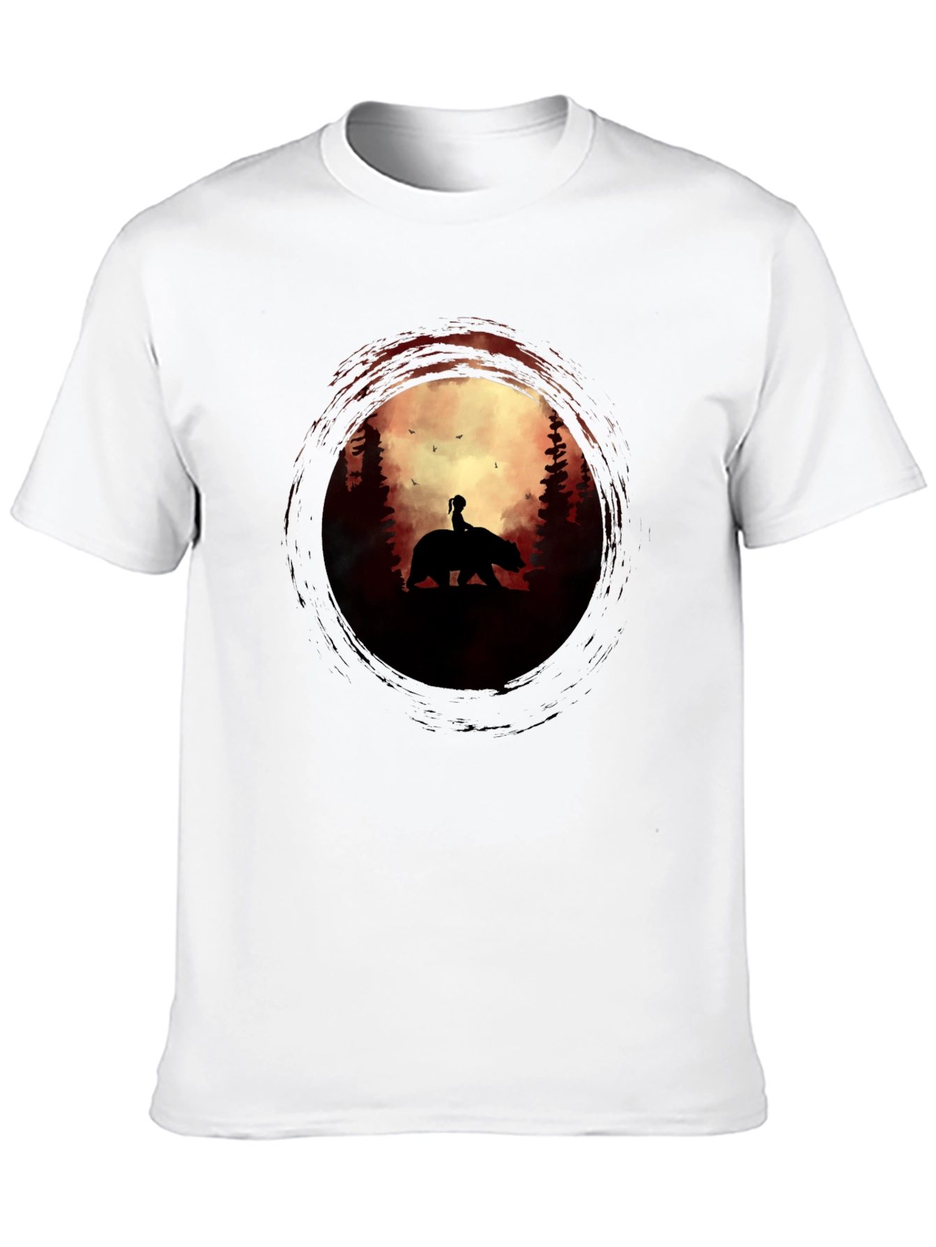 Silhouette Bear Ride Graphic Tee - Dark