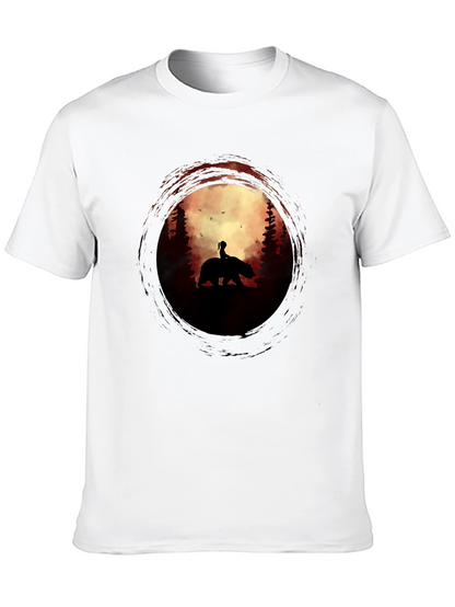 Silhouette Bear Ride Graphic Tee - Dark