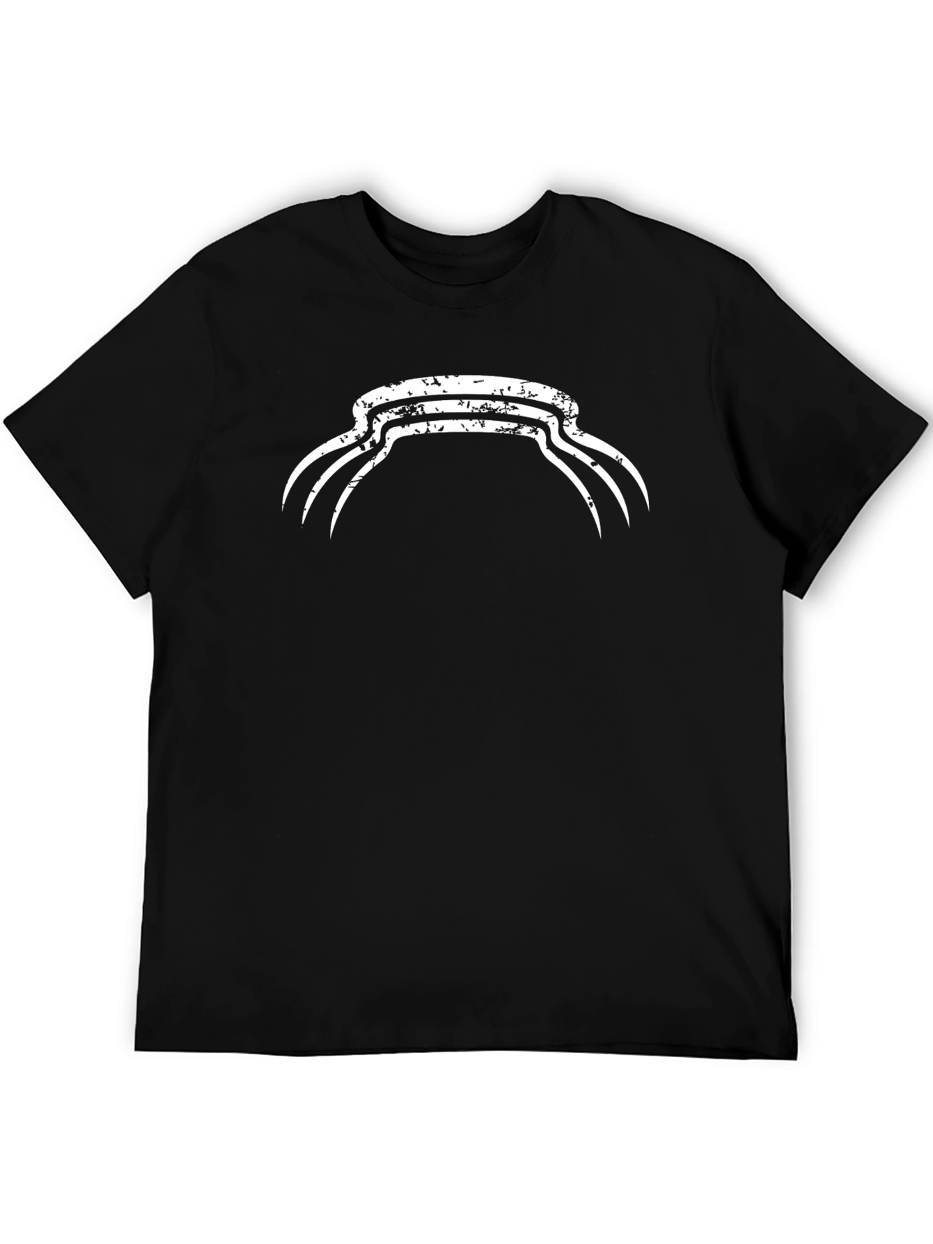Black Graphic Tee with Distressed White Claw Design