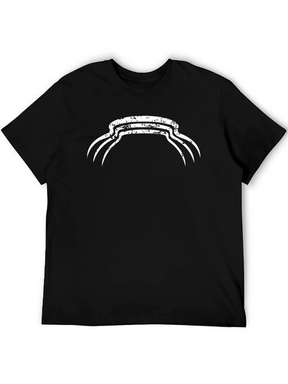 Black Graphic Tee with Distressed White Claw Design
