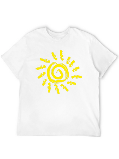 Sunshine Graphic Black T-Shirt - Unique Spiral Design
