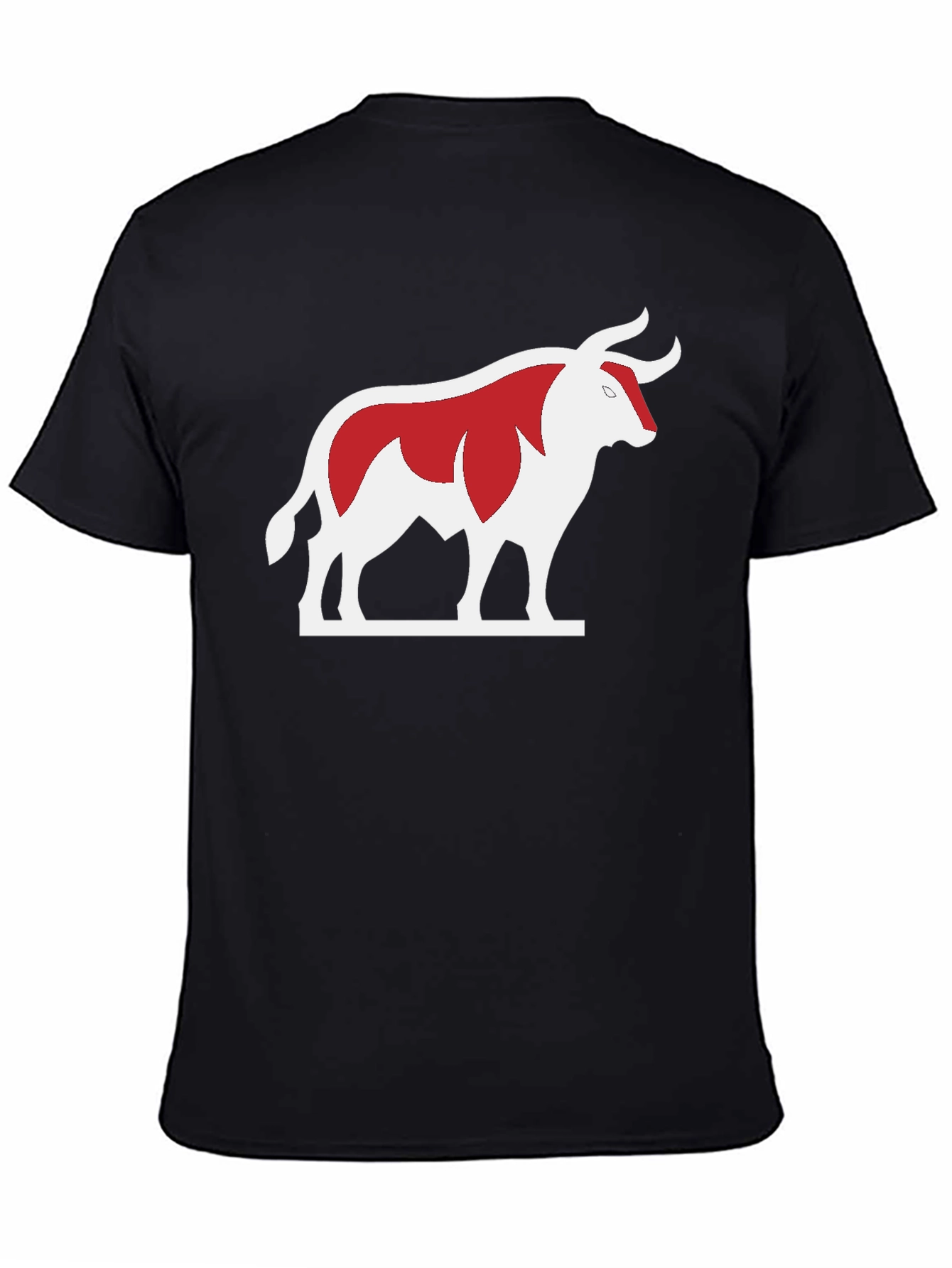 Bull Graphic Tee - Bold Red and White Design