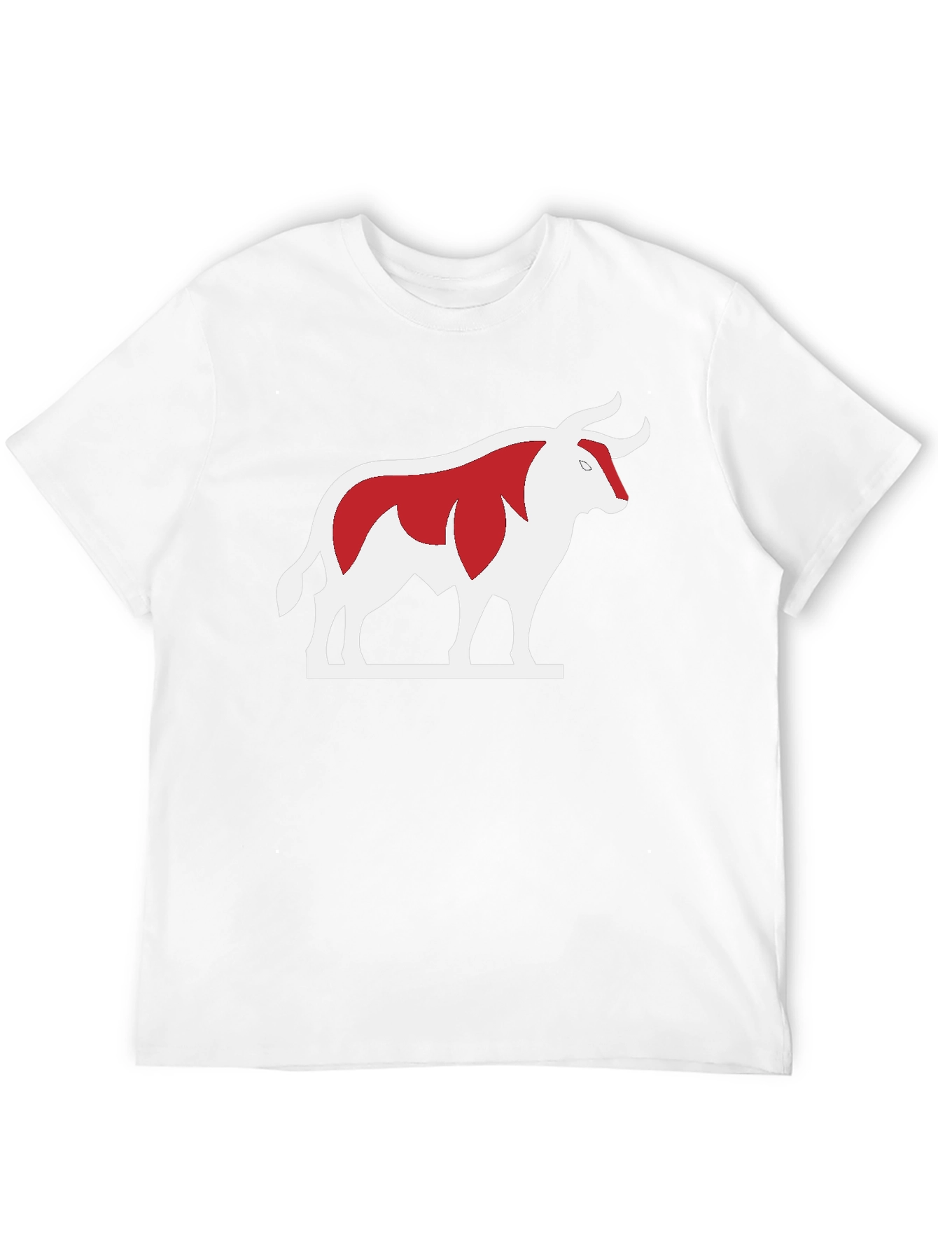 Bull Graphic Tee - Bold Red and White Design