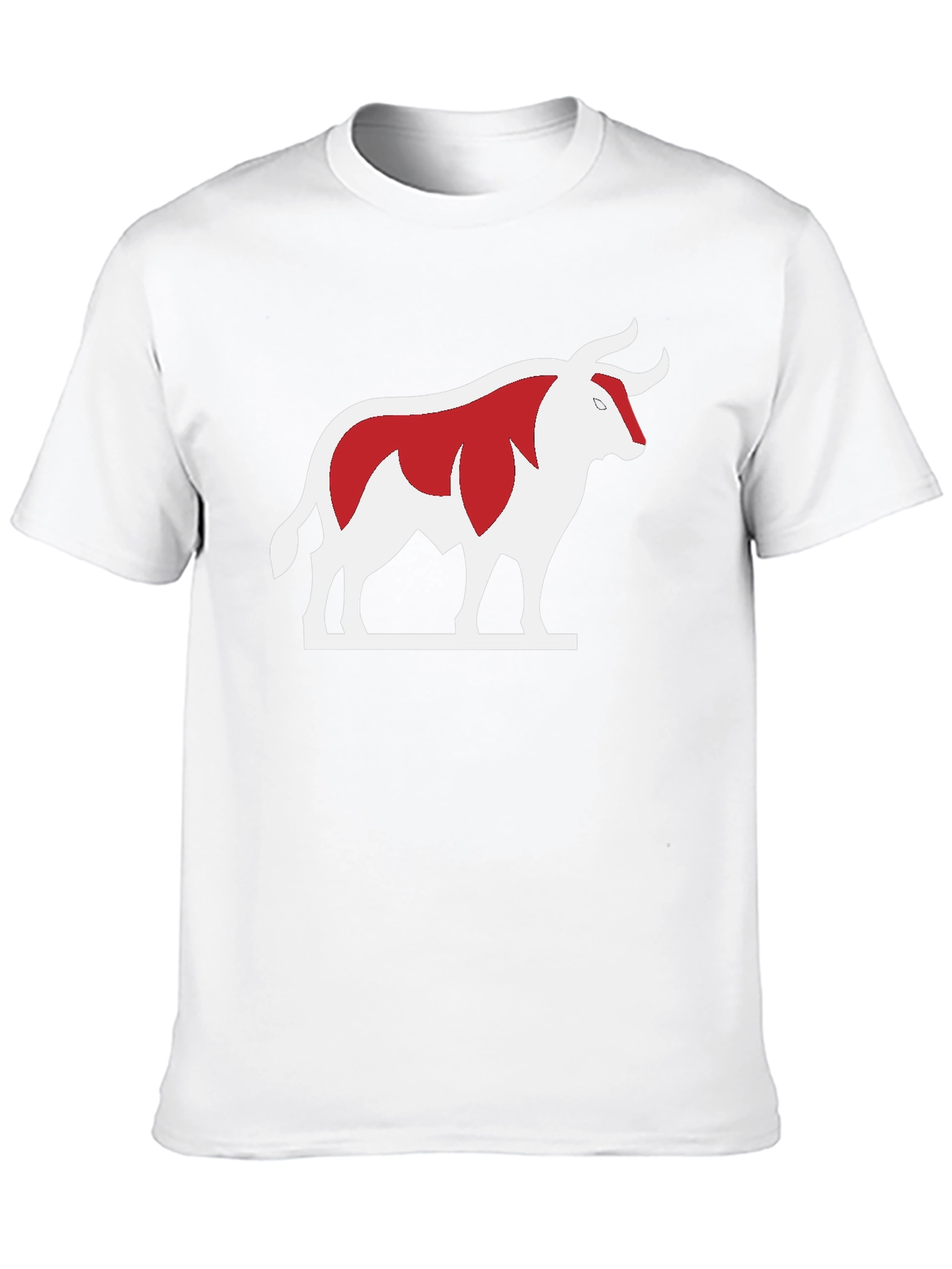 Bull Graphic Tee - Bold Red and White Design