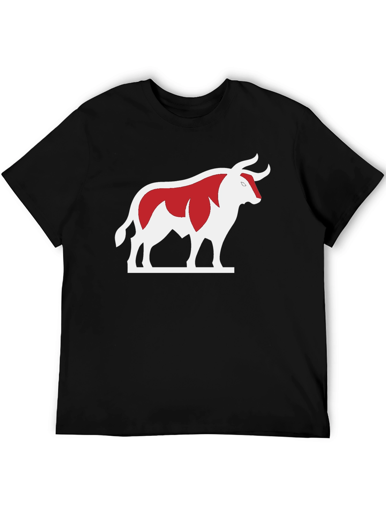 Bull Graphic Tee - Bold Red and White Design