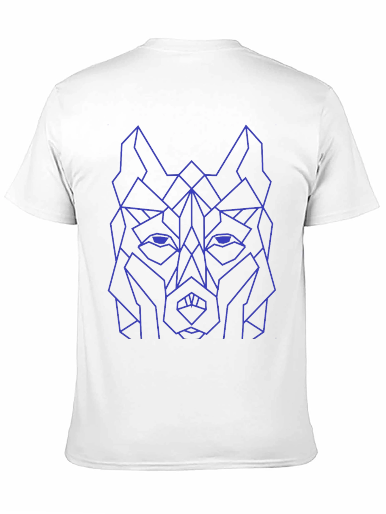 Geometric Wolf Graphic Tee - Black