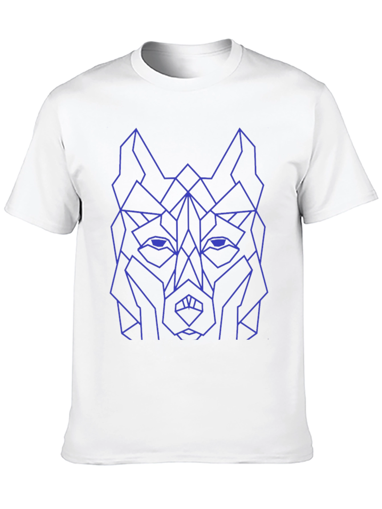 Geometric Wolf Graphic Tee - Black