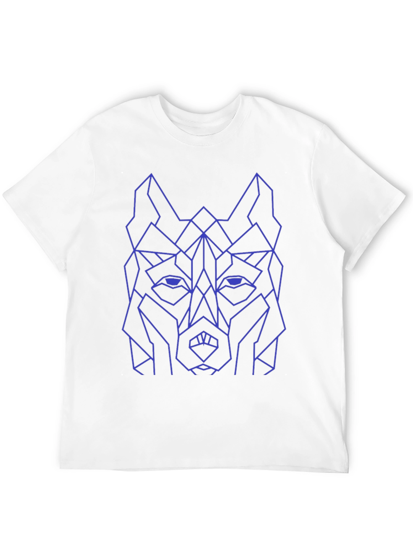 Geometric Wolf Graphic Tee - Black