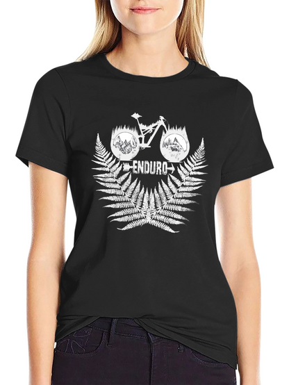 Enduro Bike Graphic Tee - Black Cotton T-Shirt