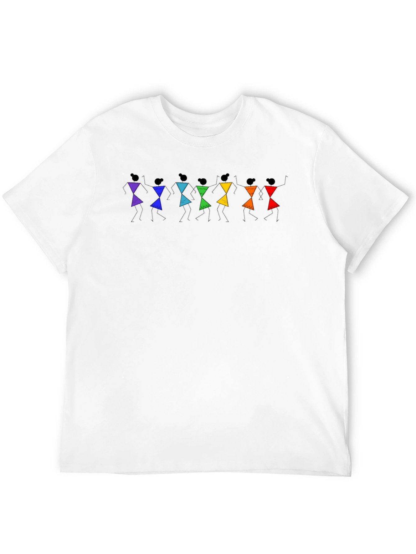 Warli Art Mens Black Cotton T-Shirt