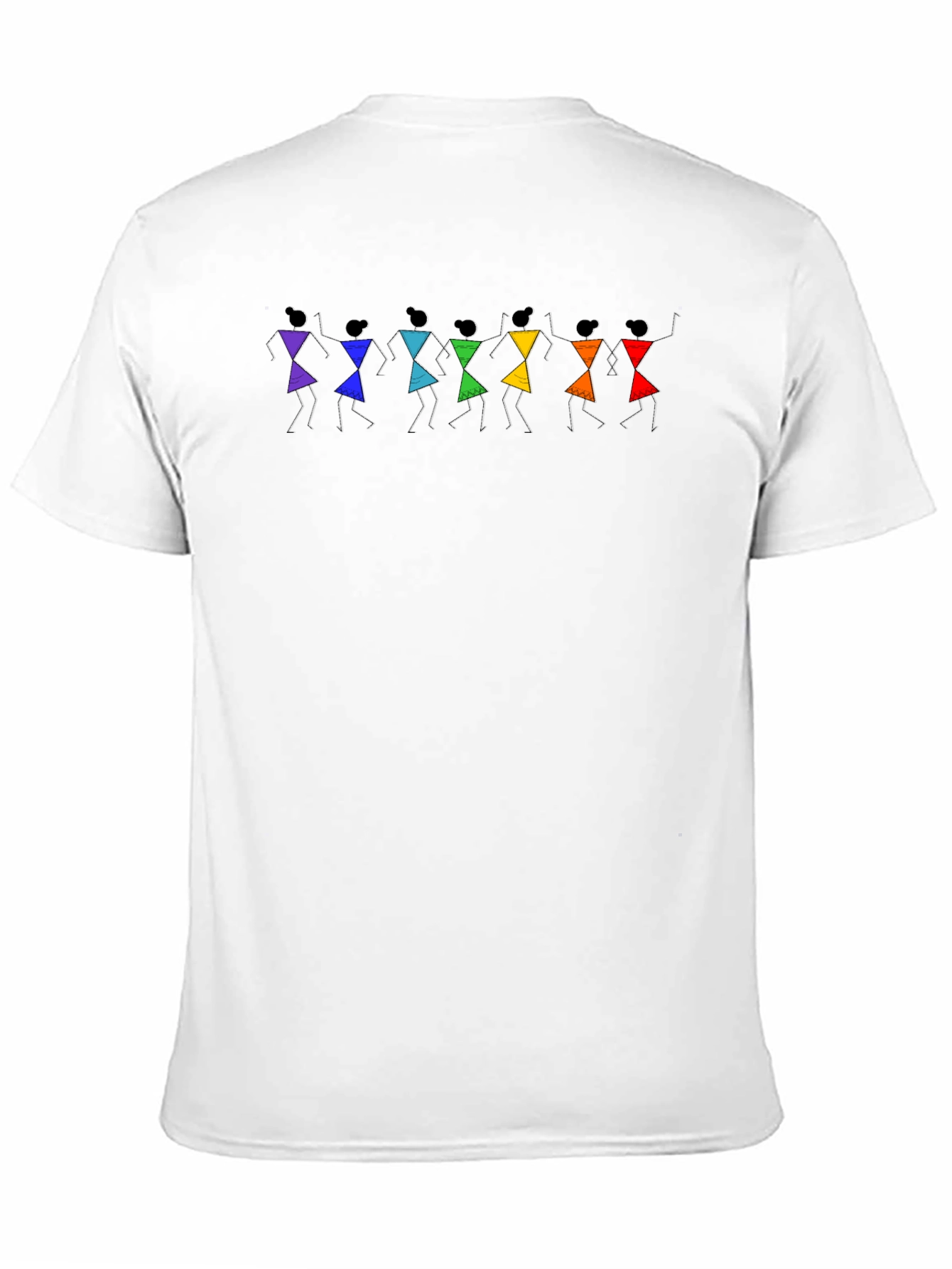 Warli Art Mens Black Cotton T-Shirt