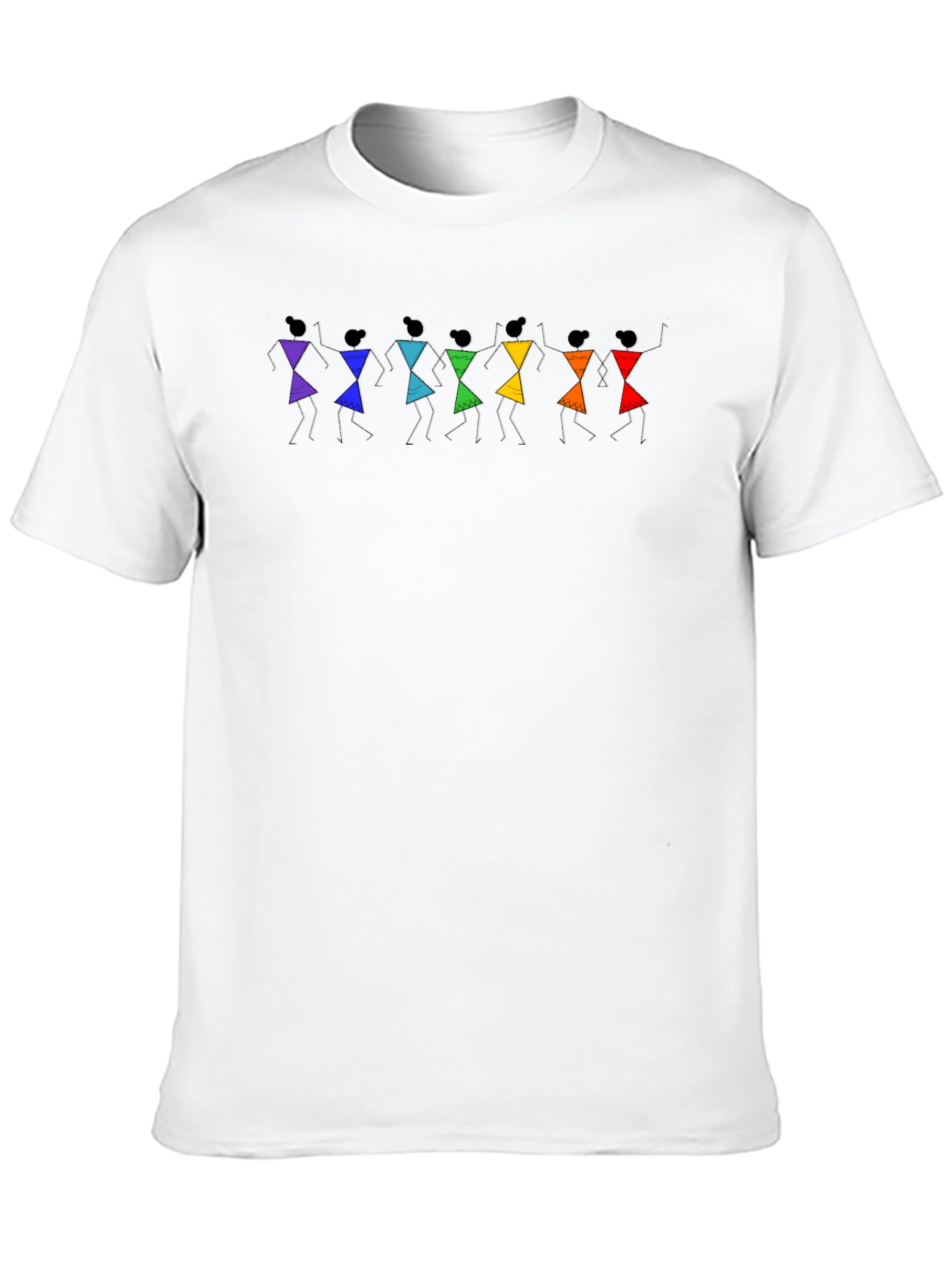 Warli Art Mens Black Cotton T-Shirt