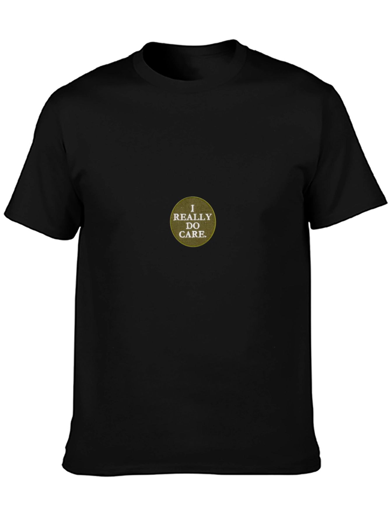 I Really Do Care T-Shirt - Black Crew Neck