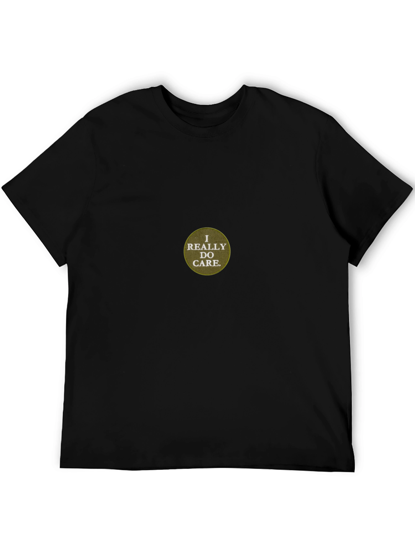 I Really Do Care T-Shirt - Black Crew Neck