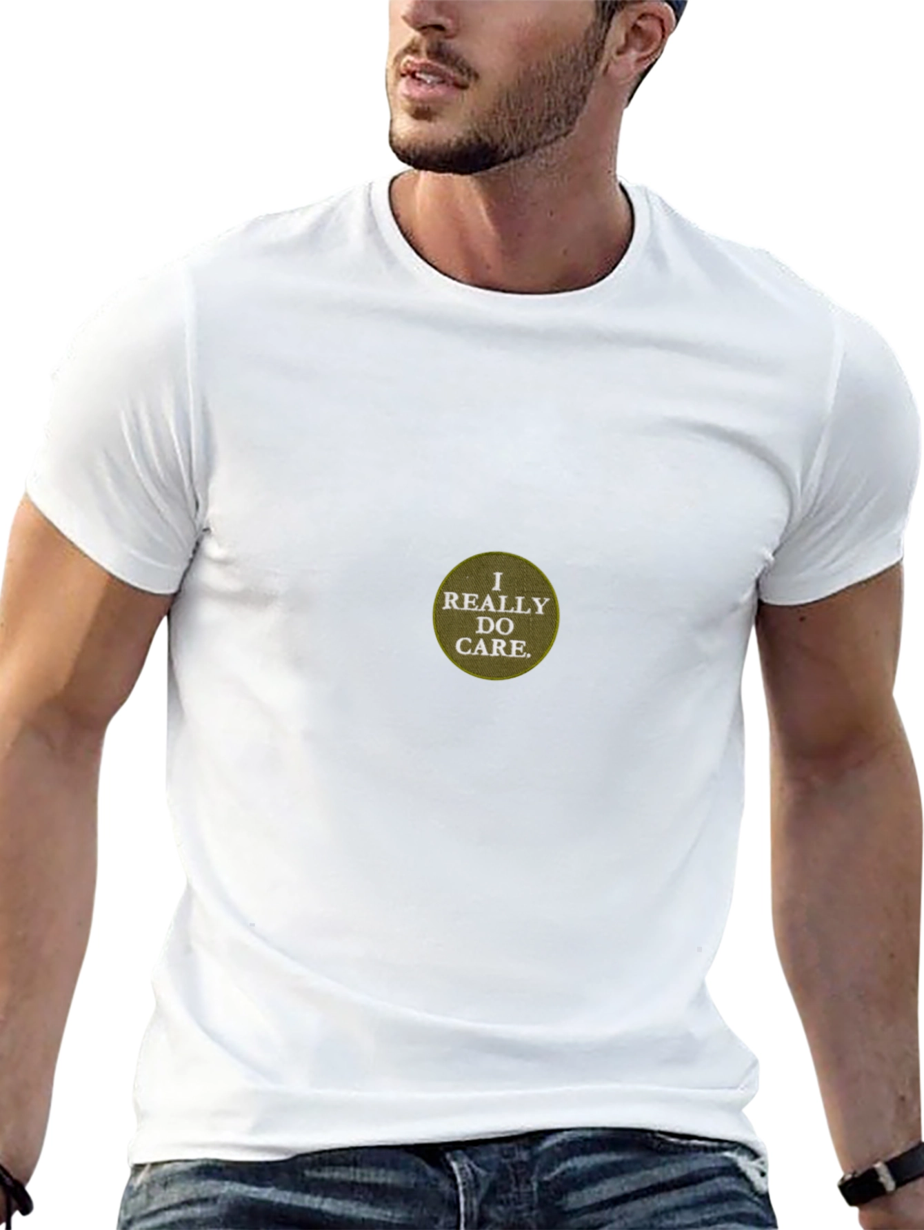 I Really Do Care T-Shirt - Black Crew Neck