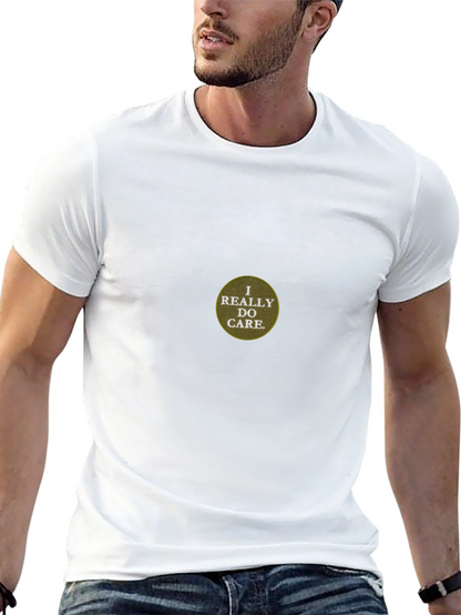 I Really Do Care T-Shirt - Black Crew Neck