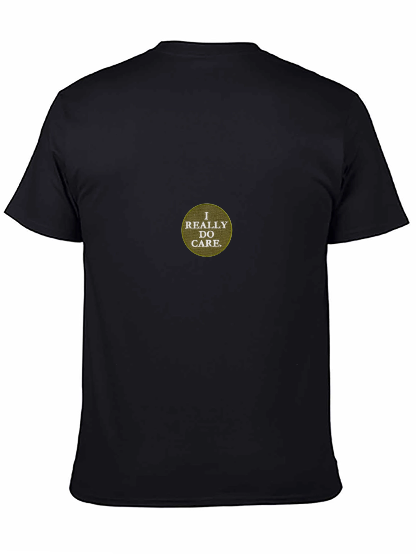 I Really Do Care T-Shirt - Black Crew Neck